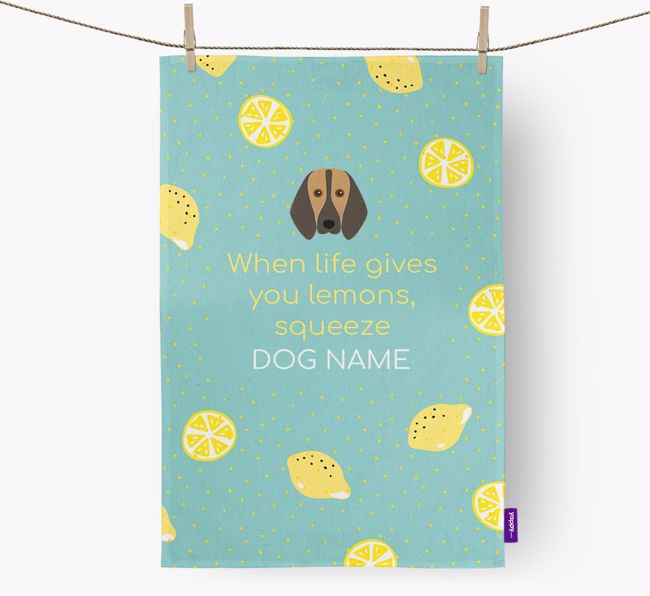 Personalised 'When Life Gives You Lemons' Dish Towel with {breedFullName} Icon